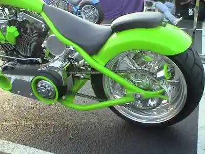 the final drive of a custom motorcycle