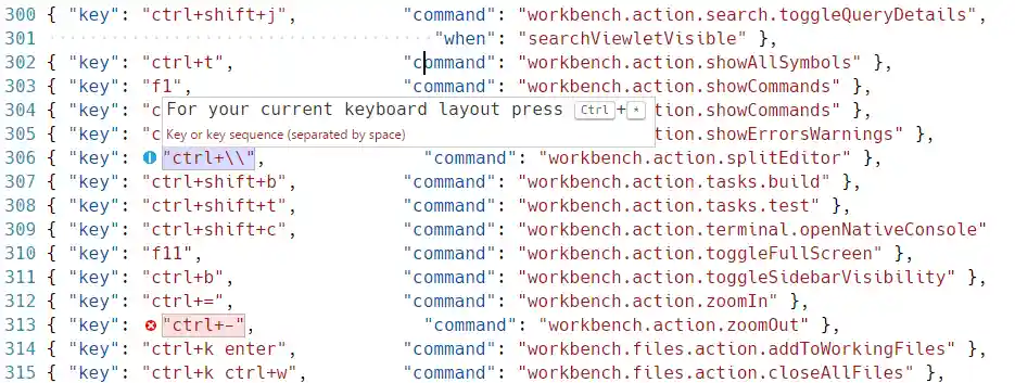 keybindings.json guidance