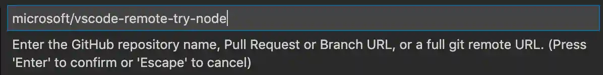 Input box with a repository name in it