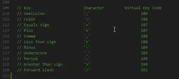 Column text selection