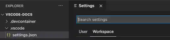 Single-folder workspace settings