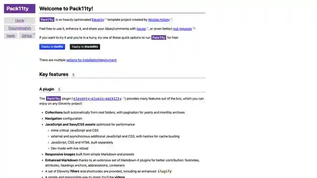 Screenshot of Pack11ty starter