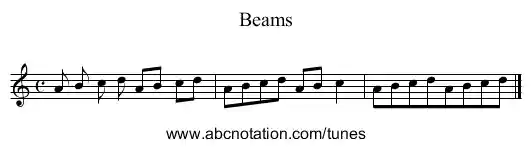 staff notation for Beams example