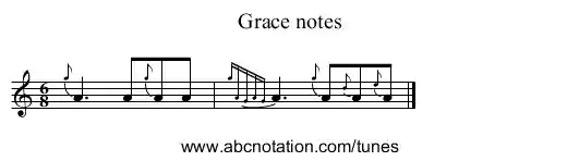 staff notation for Grace notes example