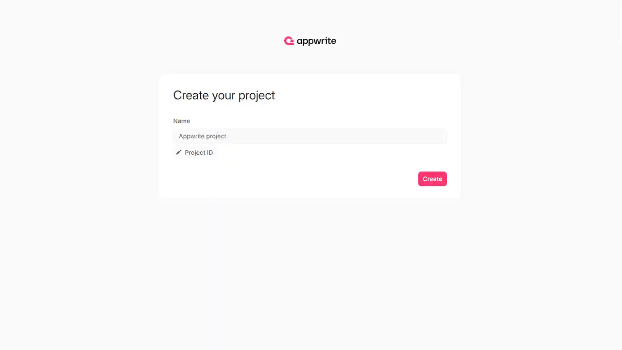 Create project screen