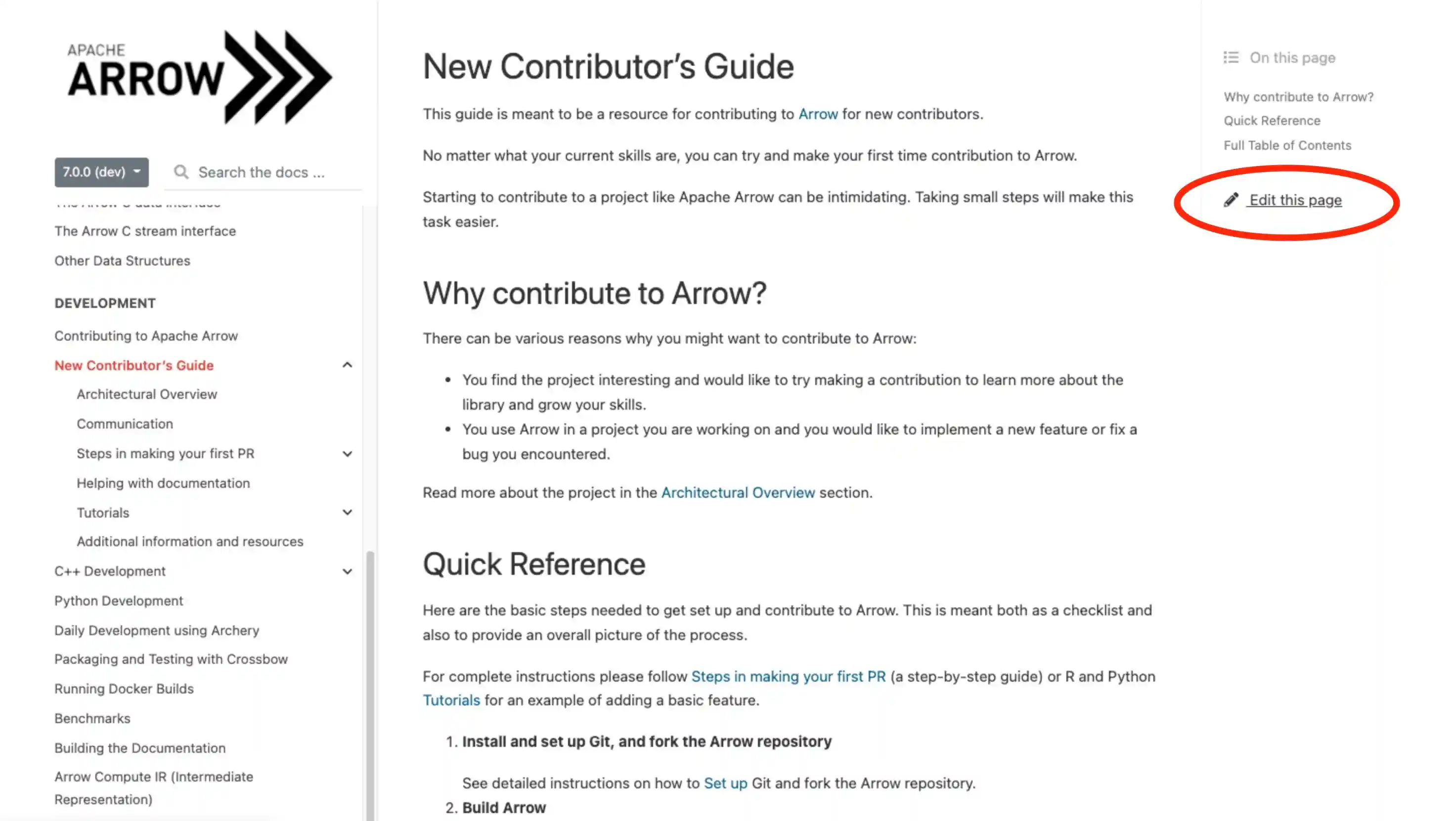 click on edit this page