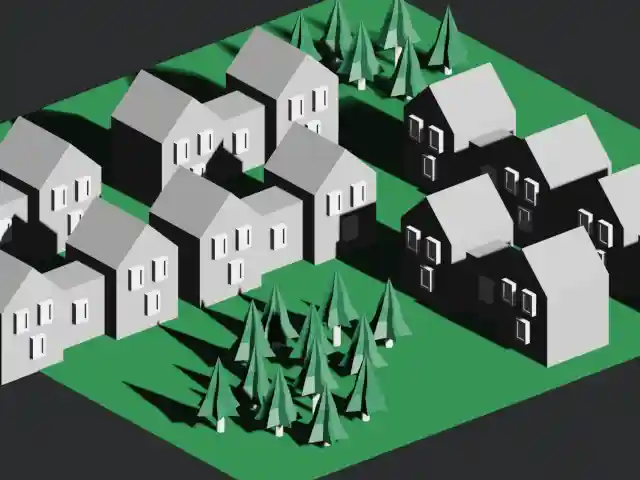 Visualization of a 3D scene with orthographic projection