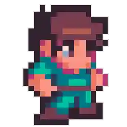 Pixel art sprite of a person