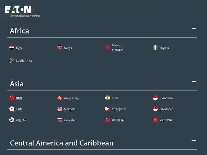 The website screenshot for http://eaton.com