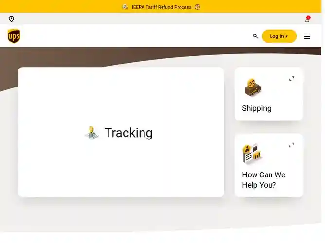 The website screenshot for http://ups.com
