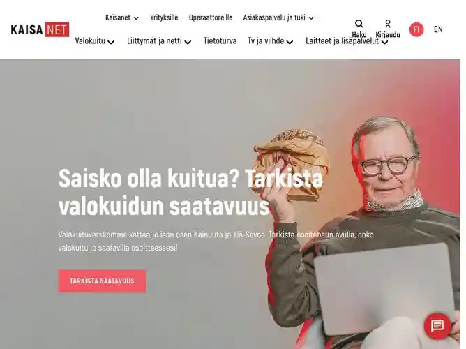 The website screenshot for http://www.kaisanet.fi