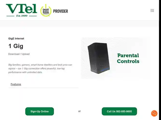 The website screenshot for https://www.vermontel.com