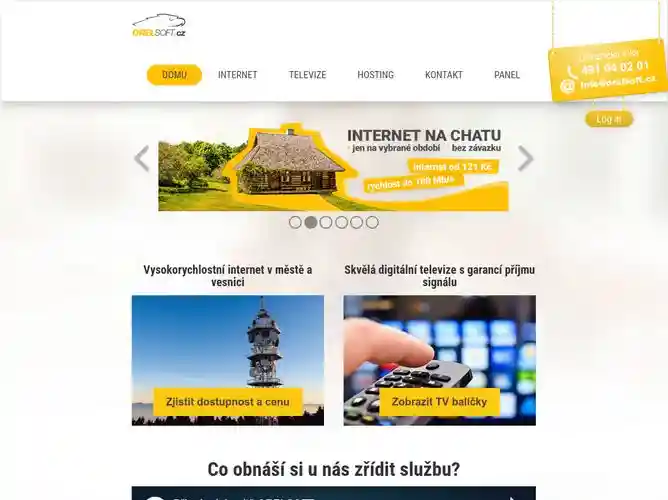 The website screenshot for https://www.orelsoft.cz