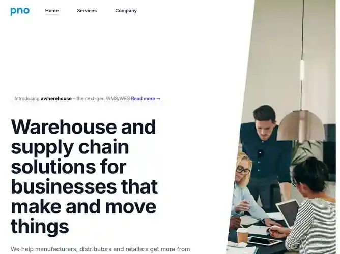 The website screenshot for https://pno.solutions/