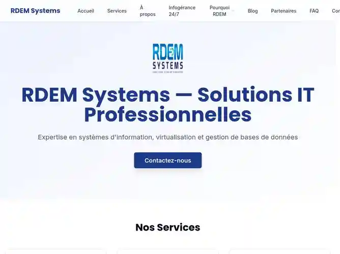 The website screenshot for https://www.rdem-systems.com