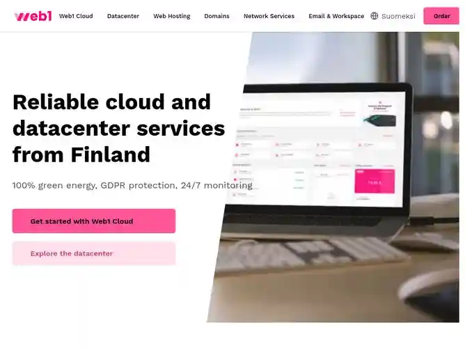 The website screenshot for https://www.web1.fi