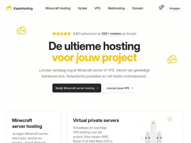The website screenshot for https://www.kaashosting.nl