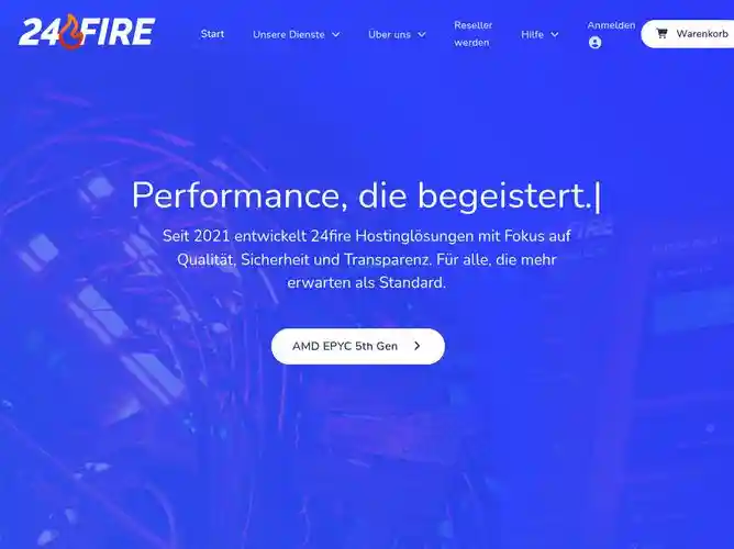 The website screenshot for https://24fire.de/