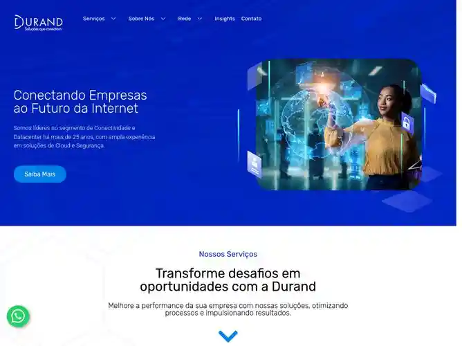 The website screenshot for http://www.durand.com.br