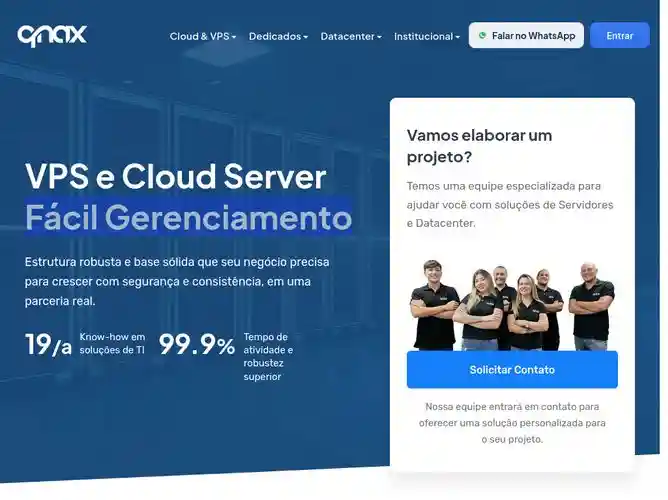 The website screenshot for https://qnax.sh