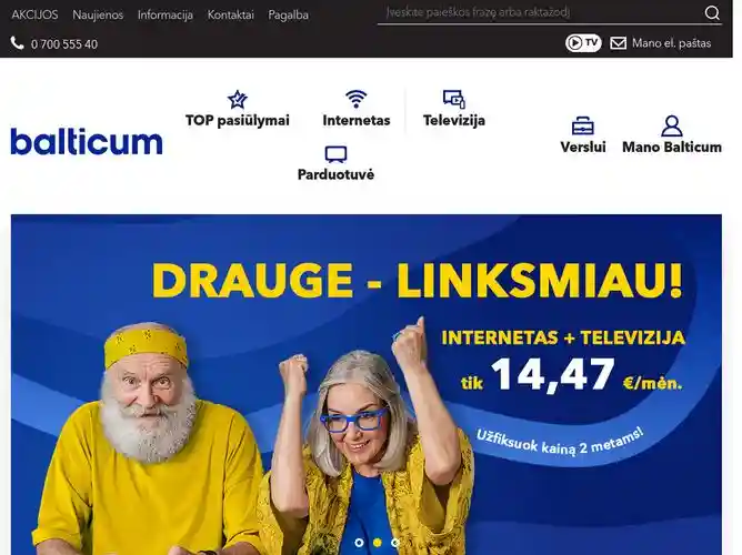The website screenshot for http://www.balticum.lt