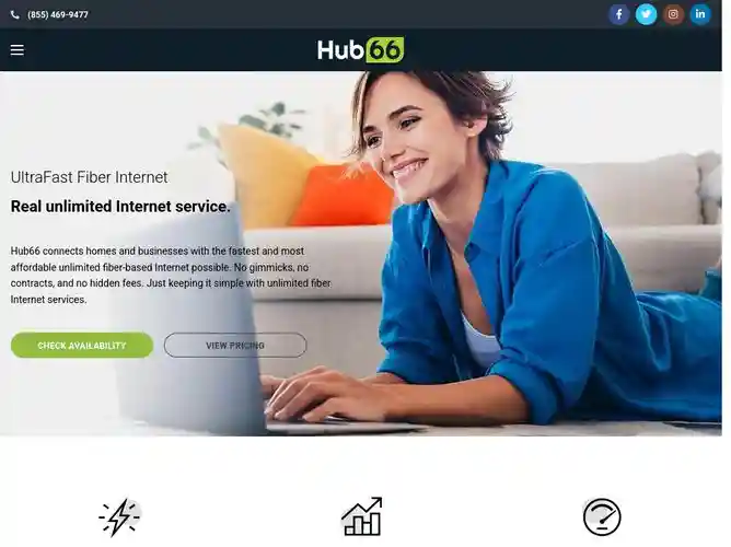 The website screenshot for http://hub66.com
