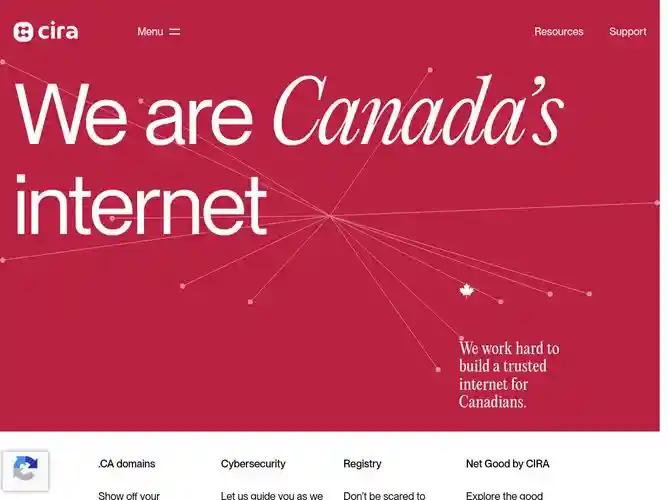 The website screenshot for http://cira.ca