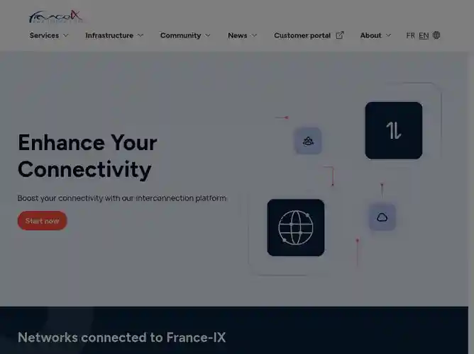 The website screenshot for https://www.franceix.net/