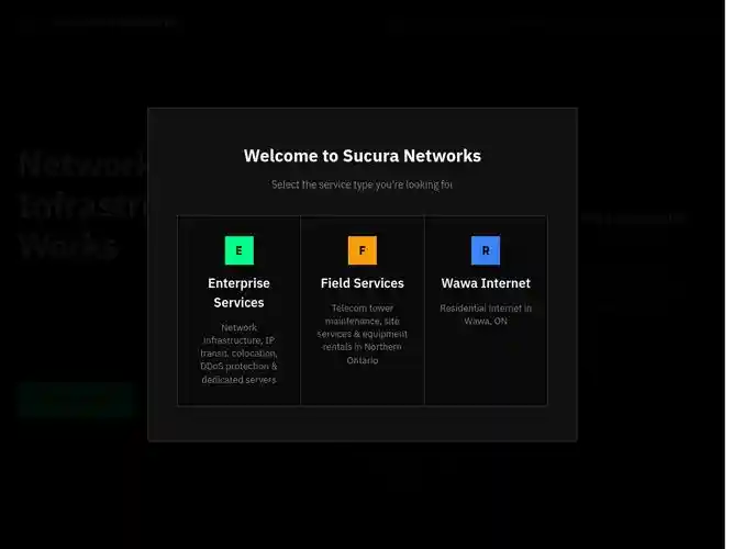 The website screenshot for https://sucuranetworks.ca/