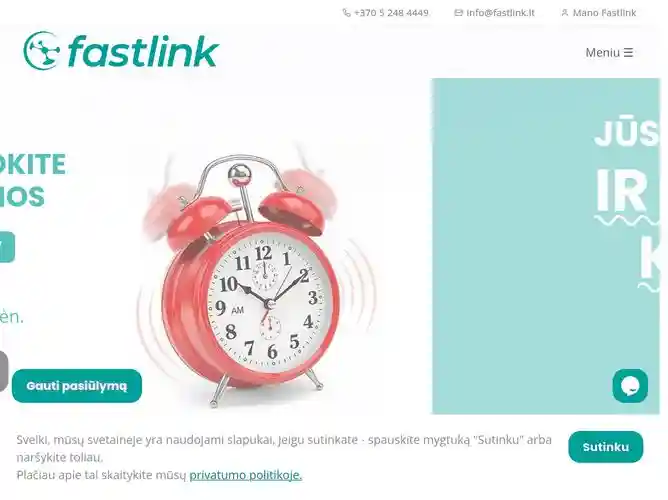 The website screenshot for http://www.fastlink.lt
