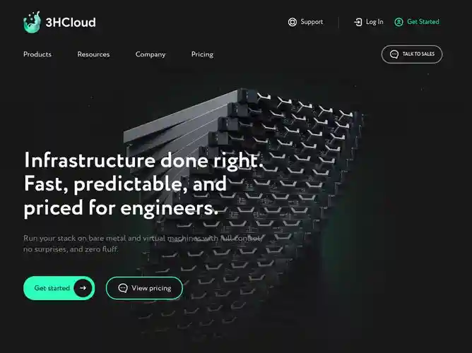 The website screenshot for https://3hcloud.com