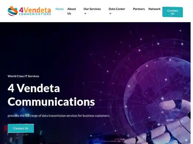 The website screenshot for http://4vendeta.com