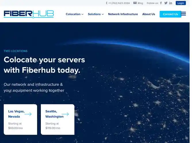 The website screenshot for http://www.fiberhub.com