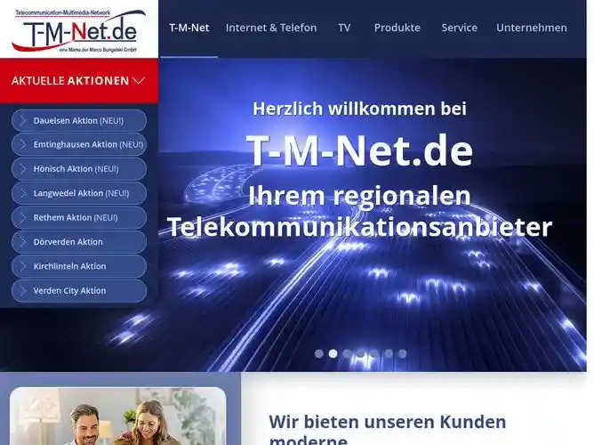 The website screenshot for https://www.t-m-net.de