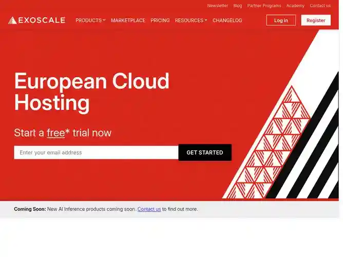 The website screenshot for https://www.exoscale.ch