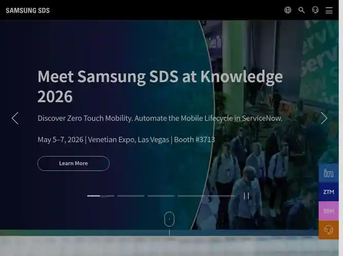 The website screenshot for http://www.samsungsds.com