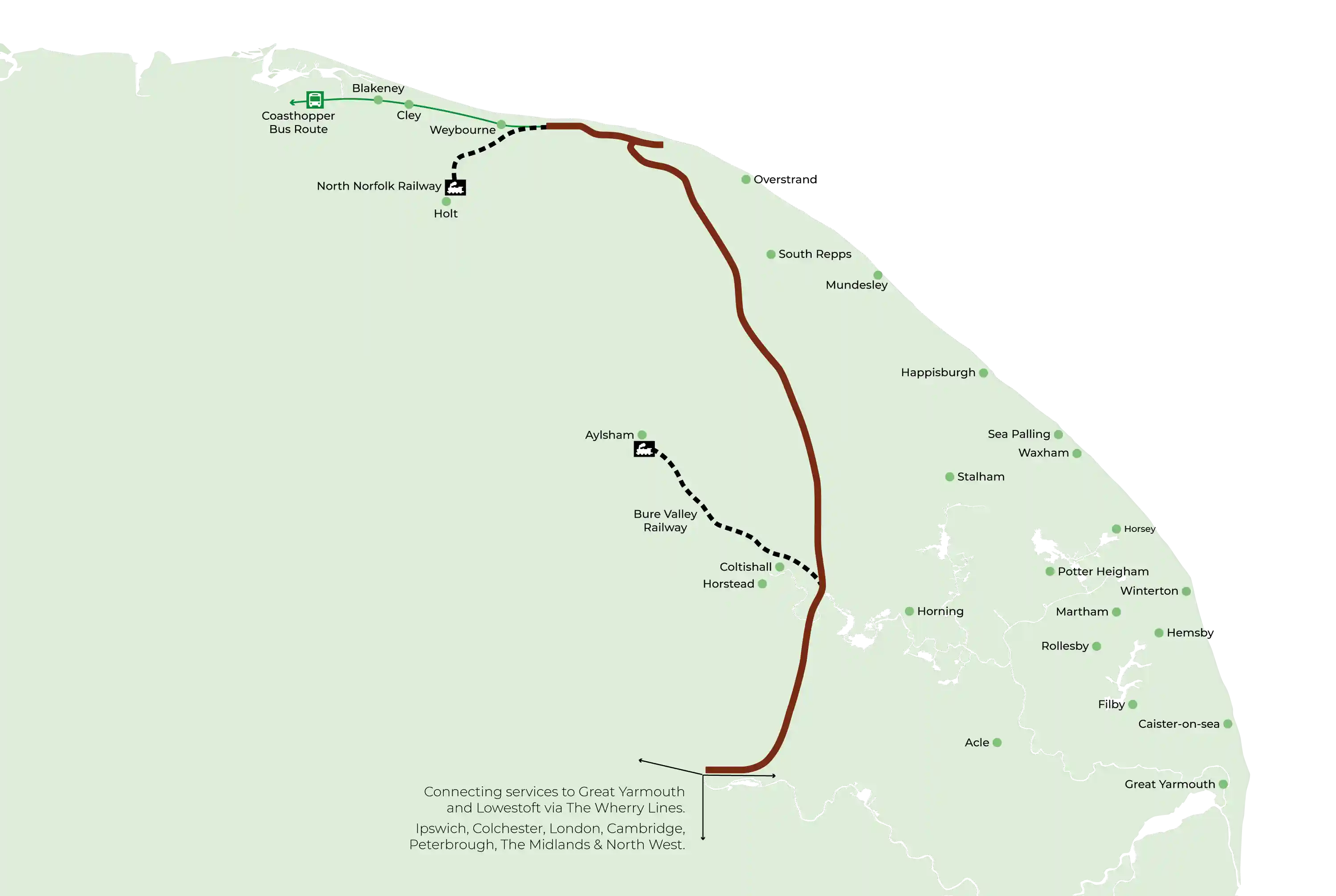 Bittern Line Map