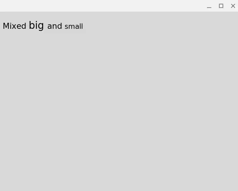 Figure 6: Screenshot of a web page demonstrating different text sizes.