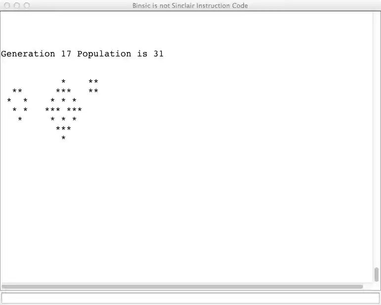 binsic BINSIC screen shot running Life