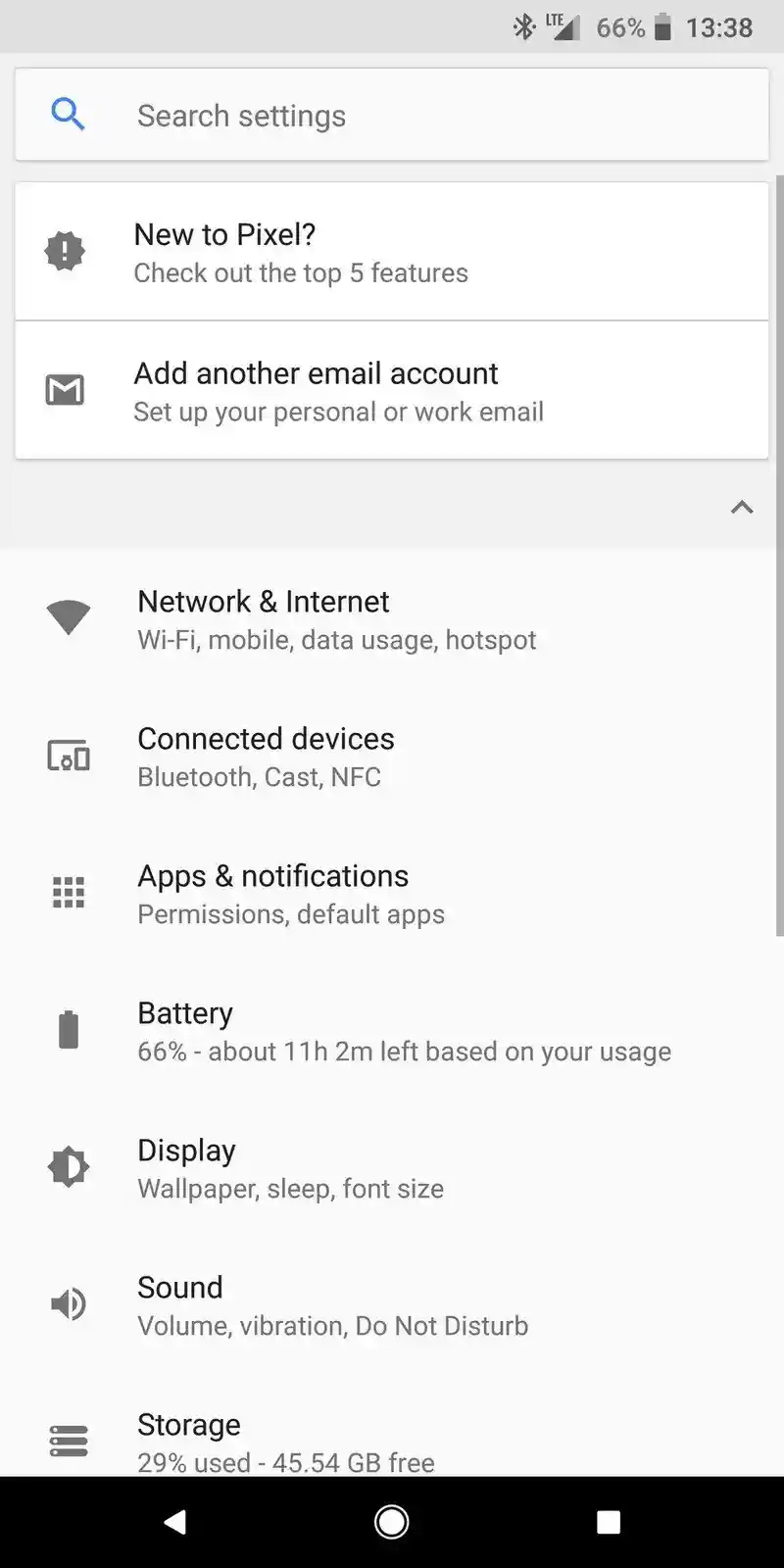 Pixel 2 XL software