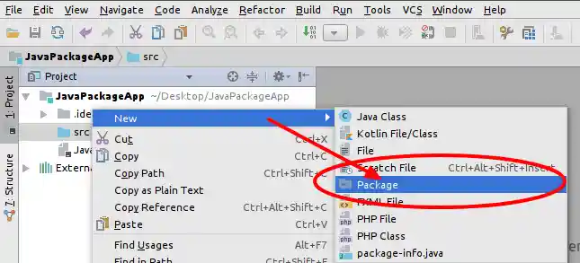 New package in Intellij IDEA