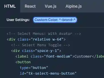 Custom color names feature screenshot