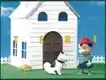 Ninten outside his house along with Mick.