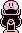 Sprite of Kirby in a Fuse Cannon from Kirby's Adventure