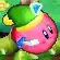 Sword Kirby hovering in Kirby Battle Royale