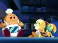 Tiff and Tuff stumble into Chef Kawasaki in the laboratory kitchen.