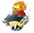 Red Fire Kirby on the Rex Wheelie from Kirby Air Ride