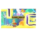 Heroes in Another Dimension credits picture from Kirby Star Allies, featuring Spinni cutting a platform rope for Daroach