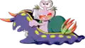 Escargoon emerging from the Great Sea Slug Monster costume