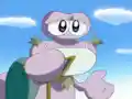 Escargoon turning on King Dedede to help Tiff and Kirby subdue a monster